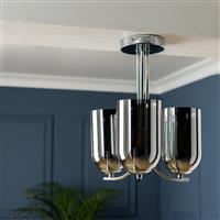 Argos Home Ombre Glass 3 Light Flush to Ceiling Light-Chrome