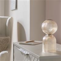 Habitat Globe Ribbed Glass Table Lamp - Champagne