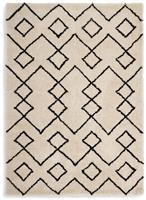 Habitat Diamond Tufted Cream & Black Shaggy Rug - 230x160cm