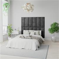 Aspire Quinn Crushed Velvet Headboard Panels 4 Pack- Black