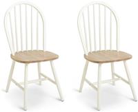 Habitat Burford Pair of Solid Wood Dining Chairs - White