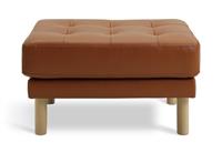 Habitat Newell Leather Footstool - Tan