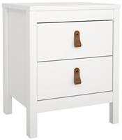 Tvilum Madrid 2 Drawer Bedside Table - White