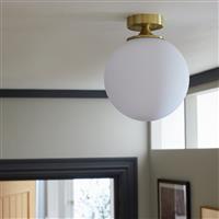 Habitat Ribbed Opal Glass Globe Ceiling Light - White