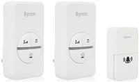 Byron DBY-23445BS 100m Plug-In Doorbell - Twin, White