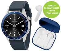 Harry Lime Blue Calling Smart Watch and Wireless Earbud Set