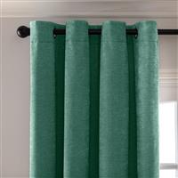 Habitat Plain Chenille Blackout Lined Eyelet Curtains -Green