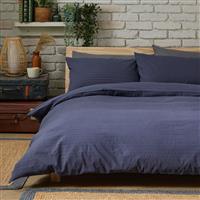 Habitat Stripe Seersucker Navy Bedding Set - King size