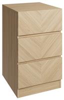 GFW Catania 3 Drawer Bedside Table - Oak