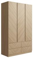 GFW Catania 3 Door 4 Drawer Wardrobe - Oak