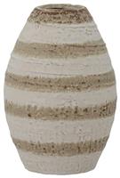 Bloomingville Stoneware Striped Charlen Vase - Cream
