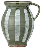 Bloomingville Stoneware Striped Vase - Green & White