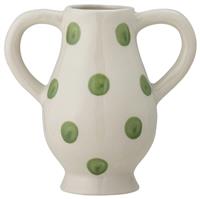 Bloomingville Stoneware Dotted Vase - White & Green