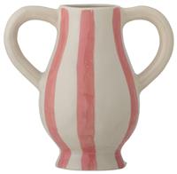 Bloomingville Binti Striped Stoneware Vase - Cream & Pink