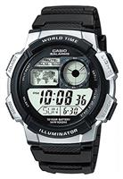 Casio Men's World Time LCD Black Resin Strap Watch