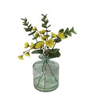 Habitat Artificial Blossom & Eucalyptus in Glass Vase - 16cm