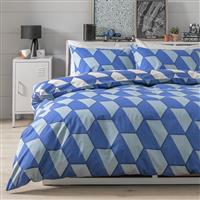 Argos Home Industrial Hex Geo Blue Bedding Set - Double