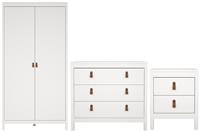 Tvilum Madrid 3 Piece 2 Door Wardrobe Set - White