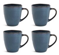 Habitat Set of 4 Reactive Stoneware Mugs - Navy