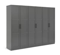 Habitat Munich Panelled 6 Door Wardrobe - Anthracite