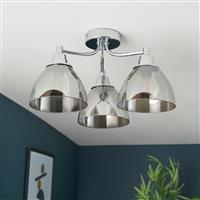 Shore Light Bartlett Metal 3 Light Ceiling Light- Smoke Grey