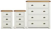 Argos Home Kent 2 Bedsides & 4 Drawer Set - Cream & Oak