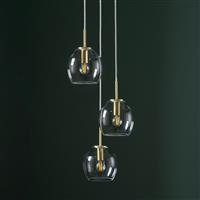 Shore Light Fabia Glass 3 Light Pendant Light - Gold