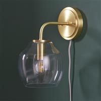 Shore Light Fabia Glass Plug in Wall Light - Gold