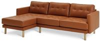 Habitat Newell Leather Left Hand Corner Chaise Sofa - Tan