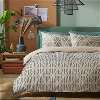 Habitat Cotton Clipped Stripe Beige Bedding Set- Double