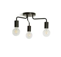 Habitat Rayner 3 Light Flush Ceiling Light - Black