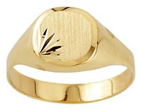 Revere 9ct Gold Plain Signet Ring - T