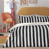 Habitat Trend Stripe Black and White Bedding Set - Double