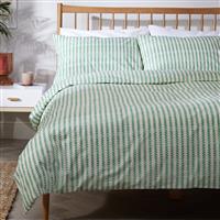 Habitat Wallpaper Leaf Stripe Green Bedding Set - King size