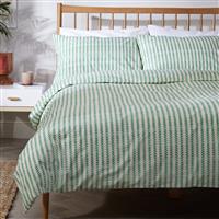 Habitat Wallpaper Leaf Stripe Green Bedding Set - Single