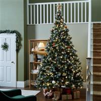 Habitat 10ft Pre Lit Blue Oscar Pine Cone Christmas Tree