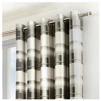 Fusion Balmoral Check Fully Lined Eyelet Curtains - Grey