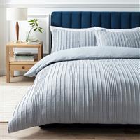 Argos Home Crinkle Blue Bedding Set - Single