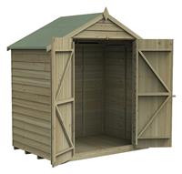 Forest Wooden Overlap Windowless Apex Garden Shed - 6 x 4ft