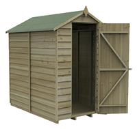 Forest 4Life Wooden Overlap Windowless Apex Shed - 6 x 4ft