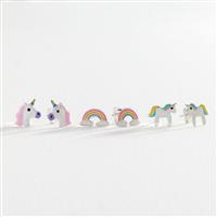 Revere Kid's Sterling Silver Stud Earrings Set of 3
