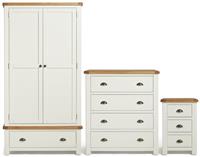 Argos Home Kent 3 Piece 2 Door Wardrobe Set - Cream and Oak