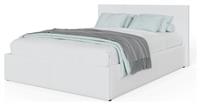 GFW End Lift Small Double Faux Leather Ottoman Bed - White