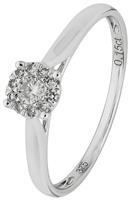 Revere 9ct White Gold 0.15ct Diamond Engagement Ring - O