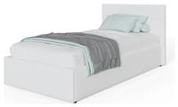 GFW End Lift Single Faux Leather Ottoman Bed - White