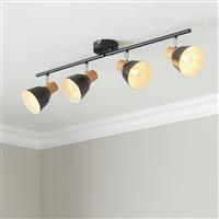 Camber Lighting Larren Metal 4 Light Spotlight Bar - Black