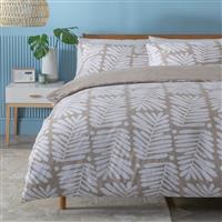 Habitat Cotton Paper Cut Leaf Brown Bedding Set - Double