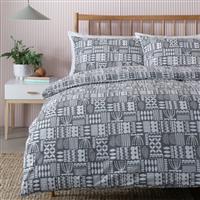 Habitat Block Pattern Tonal Grey Bedding Set - King size