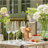 Habitat Plastic Gold Rim Prosecco Glass - Pack of 4