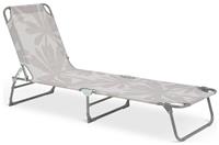 Habitat Folding Metal Sun Lounger - Light Grey